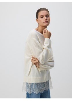 Reserved - Sweter z wełną - kremowy ze sklepu Reserved w kategorii Swetry damskie - zdjęcie 188940078