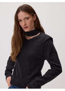 Reserved - Sweter z dekoracyjną stójką - ciemnoszary ze sklepu Reserved w kategorii Swetry damskie - zdjęcie 188940108