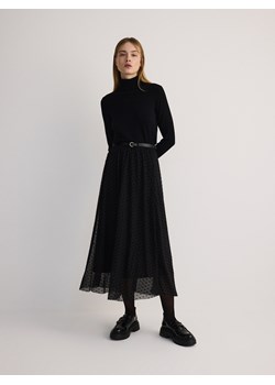 Reserved - Spódnica z ozdobnym paskiem - czarny ze sklepu Reserved w kategorii Spódnice - zdjęcie 188940119