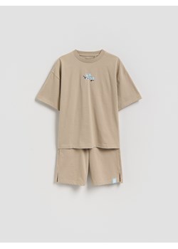 Reserved - Bawełniany komplet - beżowy ze sklepu Reserved w kategorii T-shirty chłopięce - zdjęcie 188940156