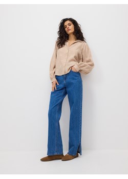 Reserved - Koszula z haftowanym wzorem - beżowy ze sklepu Reserved w kategorii Bluzki damskie - zdjęcie 188940219