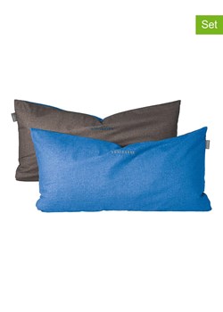 Schiesser Poszewki renforcé (2 szt.) w kolorze niebiesko-antracytowym na poduszkę ze sklepu Limango Polska w kategorii Poduszki dekoracyjne - zdjęcie 188941647
