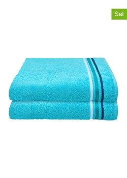 Schiesser Ręczniki prysznicowe (2 szt.) "Skyline" w kolorze turkusowym ze sklepu Limango Polska w kategorii Ręczniki - zdjęcie 188942028
