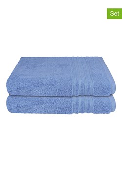 Schiesser Ręczniki prysznicowe (2 szt.) "Milano" w kolorze niebieskim ze sklepu Limango Polska w kategorii Ręczniki - zdjęcie 188942159