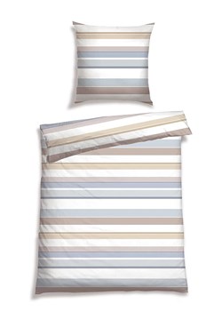 Schiesser Komplet pościeli renforcé "Mervyn Mervyn" w kolorze błękitno-jasnobrązowym ze sklepu Limango Polska w kategorii Pościele - zdjęcie 188942695