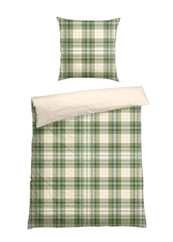 Schiesser Komplet pościeli flanelowej "Morris" w kolorze zielono-kremowym ze sklepu Limango Polska w kategorii Pościele - zdjęcie 188942898