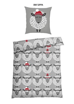Schiesser Komplet pościeli flanelowej "Sippa" w kolorze szaro-czerwonym ze sklepu Limango Polska w kategorii Pościele - zdjęcie 188942908