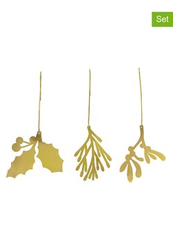 FABELAB Ozdoby świąteczne (3 szt.) w kolorze złotym - wys. 10,5 cm ze sklepu Limango Polska w kategorii Dekoracje bożonarodzeniowe - zdjęcie 188943427