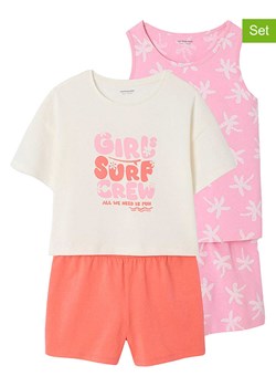 vertbaudet Piżamy (2 szt.) w kolorze czerwono-jasnoróżowo-kremowym ze sklepu Limango Polska w kategorii Piżamy dziecięce - zdjęcie 188944515