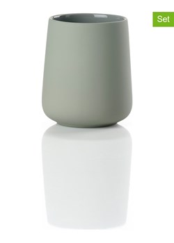 Zone Denmark Kubki łazienkowe (2 szt.) "Nova" w kolorze zielonym - wys. 10 x Ø 8 cm ze sklepu Limango Polska w kategorii Dozowniki do mydła - zdjęcie 188945987