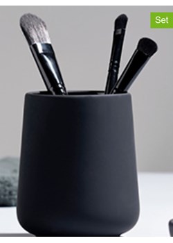 Zone Denmark Kubki łazienkowe (2 szt.) "Nova" w kolorze czarnym - wys. 10 x Ø 8 cm ze sklepu Limango Polska w kategorii Dozowniki do mydła - zdjęcie 188946375