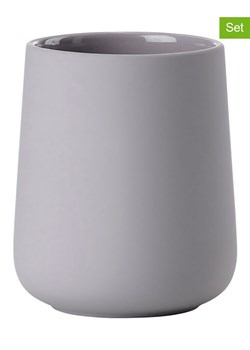 Zone Denmark Kubki łazienkowe (2 szt.) "Nova One" w kolorze jasnoszarym - wys.10 x Ø 8,5 cm ze sklepu Limango Polska w kategorii Dozowniki do mydła - zdjęcie 188946439