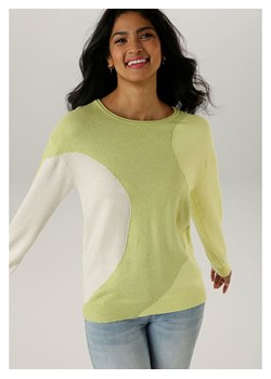 Aniston Sweter w kolorze jasnozielono-białym ze sklepu Limango Polska w kategorii Swetry damskie - zdjęcie 188946599