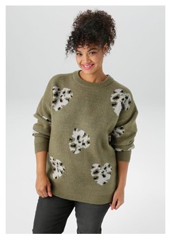 Aniston Sweter w kolorze khaki ze sklepu Limango Polska w kategorii Swetry damskie - zdjęcie 188947279