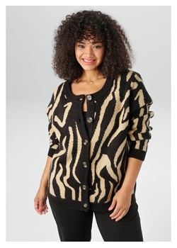 Aniston Kardigan w kolorze czarno-beżowym ze sklepu Limango Polska w kategorii Swetry damskie - zdjęcie 188947759