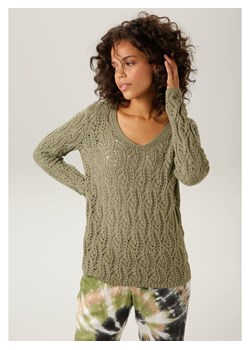 Aniston Sweter w kolorze zielonym ze sklepu Limango Polska w kategorii Swetry damskie - zdjęcie 188947809