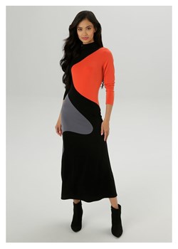 Aniston Sukienka w kolorze czarno-pomarańczowo-szarym ze sklepu Limango Polska w kategorii Sukienki - zdjęcie 188947888