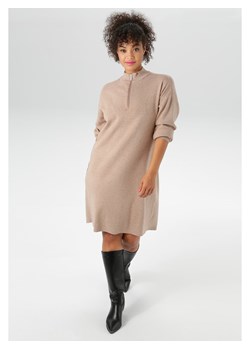 Aniston Sukienka dzianinowa w kolorze beżowym ze sklepu Limango Polska w kategorii Sukienki - zdjęcie 188948226