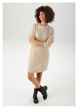 Aniston Sukienka dzianinowa w kolorze beżowym ze sklepu Limango Polska w kategorii Sukienki - zdjęcie 188948267