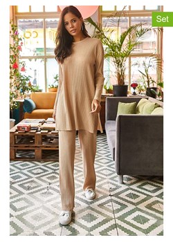 Olalook 2-częściowy zestaw w kolorze beżowym ze sklepu Limango Polska w kategorii Swetry damskie - zdjęcie 188951299