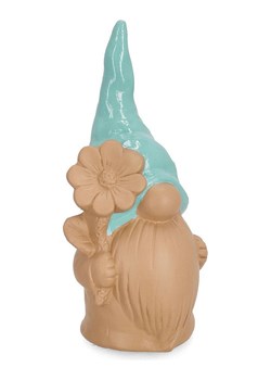 Bizzotto Krasnal ogrodowy w kolorze jasnobrązowo-turkusowym - wys. 31 cm ze sklepu Limango Polska w kategorii Dekoracje i akcesoria ogrodowe - zdjęcie 188951749