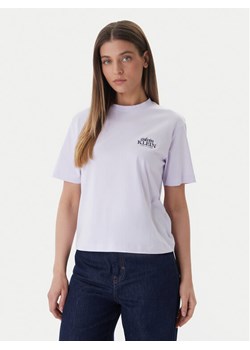 Calvin Klein Jeans T-Shirt LV047F801G Różowy Boxy Fit ze sklepu MODIVO w kategorii Bluzki damskie - zdjęcie 188953109