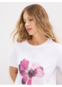 Mohito - Bawełniany t-shirt z nadrukiem - biały ze sklepu Mohito w kategorii Bluzki damskie - zdjęcie 188954208