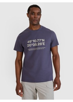 Męski t-shirt z nadrukiem 4F 4FWSS25TTSHM2209 - niebieski ze sklepu Sportstylestory.com w kategorii T-shirty męskie - zdjęcie 188954985