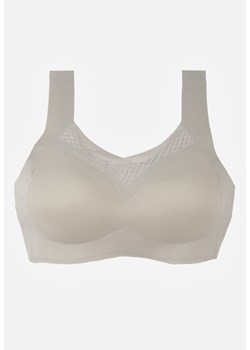 Szary Sportowy Biustonosz z Usztywnieniem Ozdobiony Siateczkową Wstawką Edalissa ze sklepu renee.pl w kategorii Biustonosze - zdjęcie 188955606