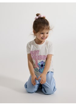 Reserved - T-shirt Lilo i Stitch - złamana biel ze sklepu Reserved w kategorii Bluzki dziewczęce - zdjęcie 188955746