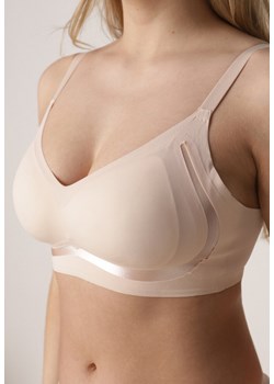 Beżowy Biustonosz Ozdobiona Przezroczystymi Wstawkami z Usztywnieniem Seanael ze sklepu renee.pl w kategorii Biustonosze - zdjęcie 188957335