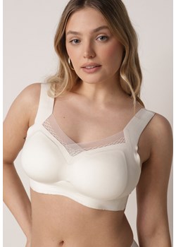 Biały Biustonosz Sportowy z Siateczką i Usztywnionymi Miseczkami Zerirae ze sklepu born2be.pl w kategorii Biustonosze - zdjęcie 188957728