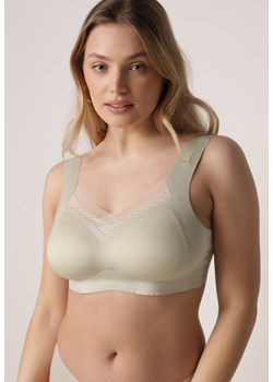 Szary Biustonosz Sportowy z Siateczką i Usztywnionymi Miseczkami Zerirae ze sklepu born2be.pl w kategorii Biustonosze - zdjęcie 188957736