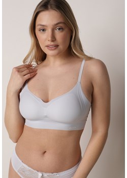 Niebieski Bezszwowy Biustonosz Bez Fiszbin z Elastycznego Materiału Edalith ze sklepu born2be.pl w kategorii Biustonosze - zdjęcie 188957768