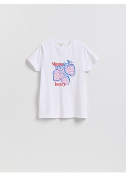 Reserved - T-shirt z nadrukiem - biały ze sklepu Reserved w kategorii Bluzki damskie - zdjęcie 188958147