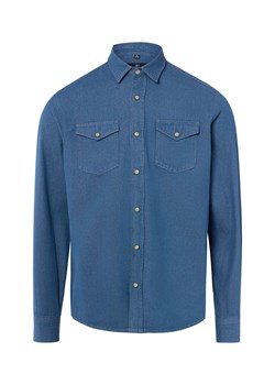 Nils Sundström Męska koszula dżinsowa Mężczyźni Regular Fit Bawełna (100%) denim jednolity ze sklepu vangraaf w kategorii Koszule męskie - zdjęcie 188958319