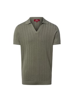 Finshley & Harding London Męska koszulka polo z dzianiny Mężczyźni Bawełna khaki wypukły wzór tkaniny ze sklepu vangraaf w kategorii T-shirty męskie - zdjęcie 188958328