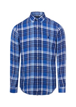 Polo Ralph Lauren Męska koszula lniana Mężczyźni Modern Fit len indygo w kratkę ze sklepu vangraaf w kategorii Koszule męskie - zdjęcie 188958389