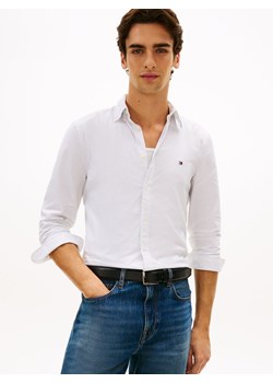 Tommy Hilfiger Koszula męska Mężczyźni Slim Fit Bawełna (100%) biały wzorzysty ze sklepu vangraaf w kategorii Koszule męskie - zdjęcie 188958397