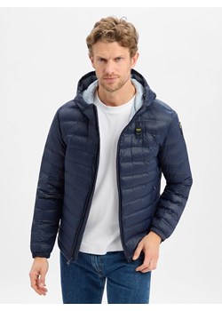 Blauer Męska kurtka pikowana - Charles Mężczyźni Sztuczne włókno granatowy jednolity ze sklepu vangraaf w kategorii Kurtki męskie - zdjęcie 188958425