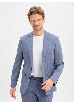 Finshley & Harding Męska kurtka modułowa Mężczyźni Modern Fit Sztuczne włókno granatowy marmurkowy ze sklepu vangraaf w kategorii Marynarki męskie - zdjęcie 188958447