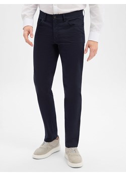 BRAX Męskie spodnie materiałowe - Cadiz Mężczyźni Bawełna granatowy jednolity ze sklepu vangraaf w kategorii Spodnie męskie - zdjęcie 188958465