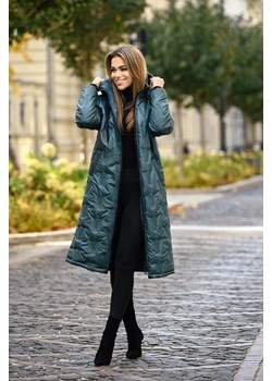 Płaszcz FPL1094 MORSKI CIEMNY ze sklepu fokus.pl w kategorii Płaszcze damskie - zdjęcie 188958485