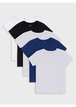 Sinsay - Bawełniane koszulki basic 5 pack - mid blue ze sklepu Sinsay w kategorii T-shirty chłopięce - zdjęcie 188959507