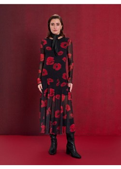 Sinsay - Tiulowa sukienka maxi ze wzorem kwiatowym - czarny ze sklepu Sinsay w kategorii Sukienki - zdjęcie 188959516