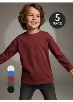 Sinsay - Bawełniane koszulki basic z długim rękawem 5 pack - kremowy ze sklepu Sinsay w kategorii T-shirty chłopięce - zdjęcie 188959615