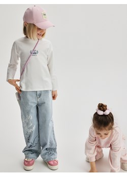 Reserved - Koszulka z nadrukiem na plecach Lilo i Stitch - złamana biel ze sklepu Reserved w kategorii Bluzki dziewczęce - zdjęcie 188960755