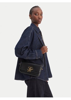 Torebka Tommy Hilfiger Th Script Flap Crossover AW0AW18399 Czarny ze sklepu eobuwie.pl w kategorii Listonoszki - zdjęcie 188960996