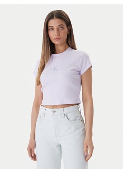 Calvin Klein Jeans T-Shirt LV047AB802 Różowy Regular Fit ze sklepu MODIVO w kategorii Bluzki damskie - zdjęcie 188961679