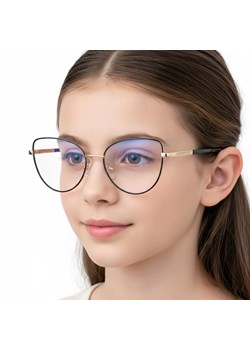 Okulary dla dziewczynki kocie zerówki do komputera BLUE LIGHT 25187 czarny/złoty ze sklepu Stylion w kategorii Akcesoria dziecięce - zdjęcie 188962987